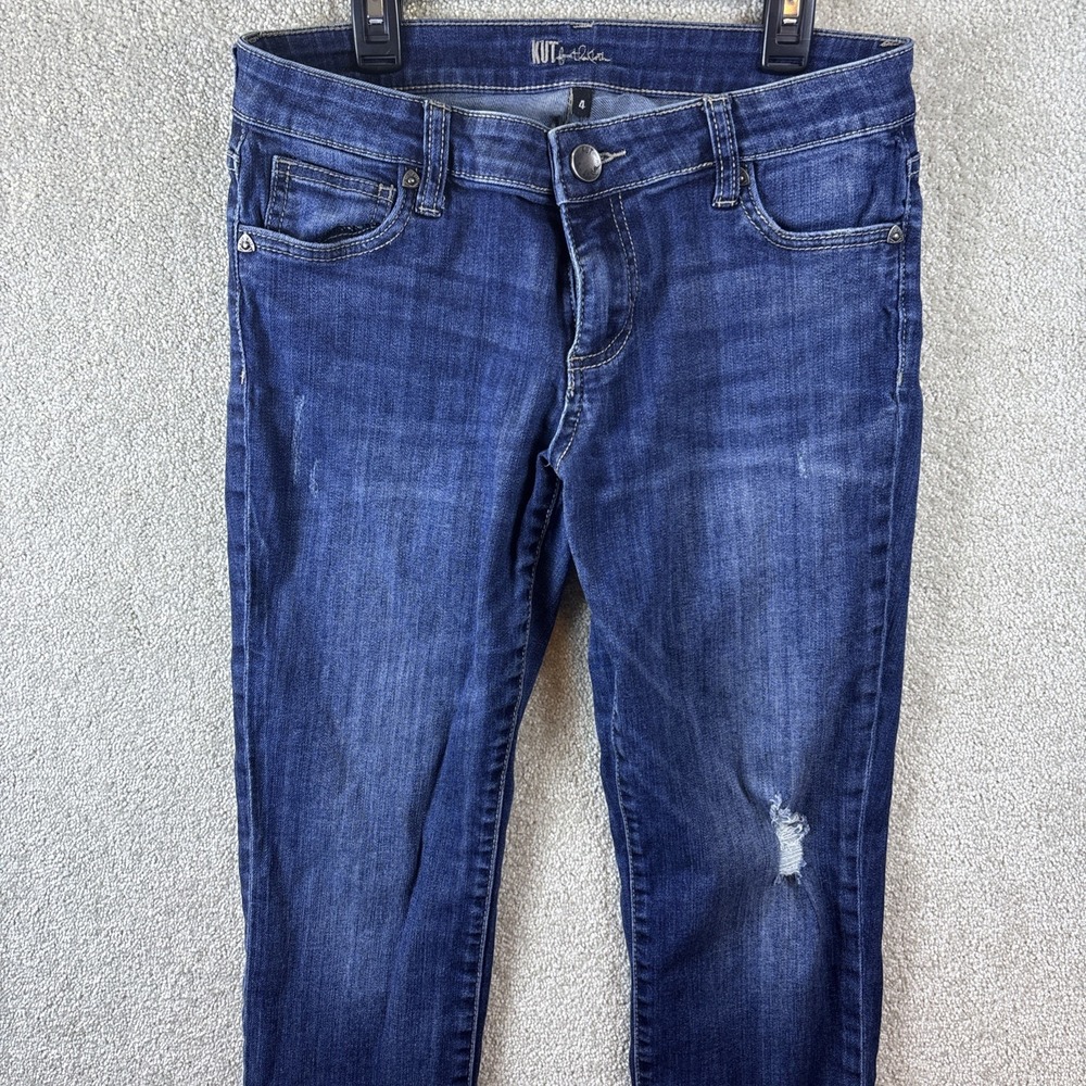 Kut from the Kloth Jeans Womens 4 Blue Distressed Skinny Stretch KP176MA55F